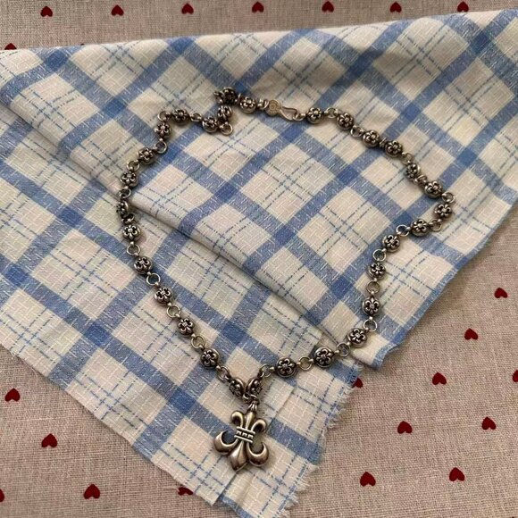 Chrome Hearts-Style Scout Flower Pendant Necklace - Picture 1 of 6